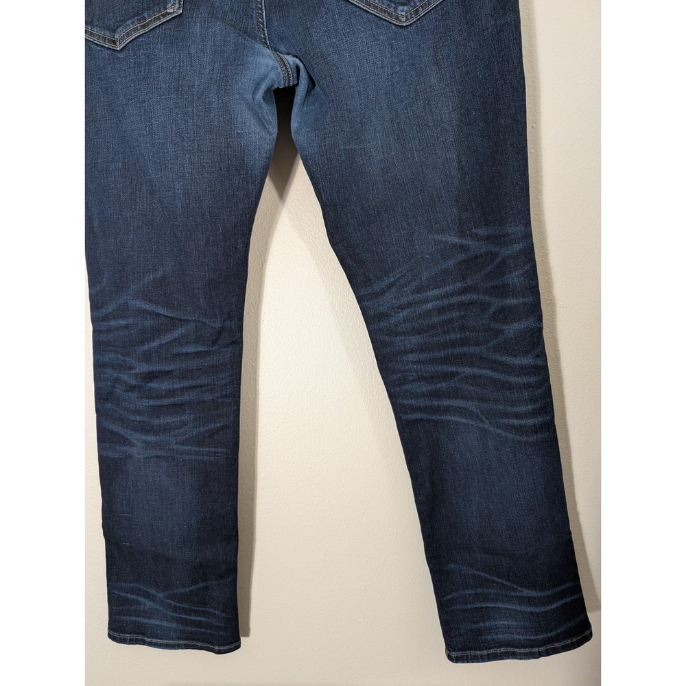 American Eagle Original Straight 36/32 Fit Jeans Mens Dark Wash Indigo Denim - Picture 10 of 12